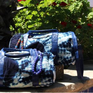 Indigo duffel bag