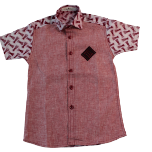 Red shirt Ankara/linen