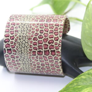 African Plexi wax bangle bracelet with geometric pattern