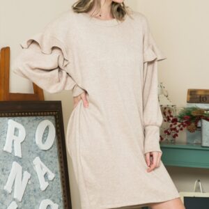 Oversized Sweater Dress beige