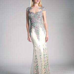Applique Sheath evening dress
