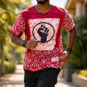 African inspired tie-dye shirt by Bijoul Creatives featuring bold cultural design